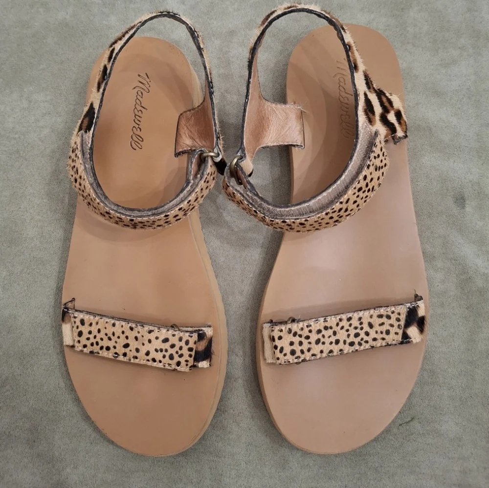 Madewell "THE MAGGIE SPOT MIX CALF HAIR Amber Dune Multi Sandal - Picture 1 of 6